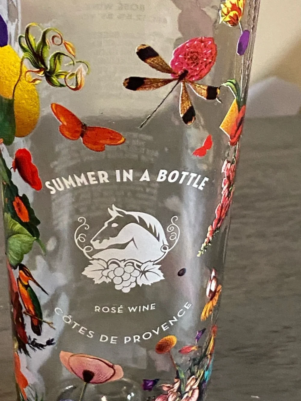 Floral Decorative Glass Bottle